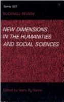 New dimensions in the humanities and social sciences /