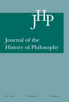 Journal of the history of philosophy.