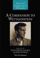 A companion to Wittgenstein /