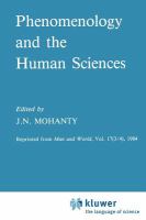 Phenomenology and the human sciences /