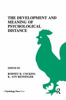 The development and meaning of psychological distance /