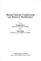 Human operant conditioning and behavior modification /