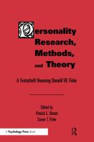Personality research, methods, and theory : a festschrift honoring Donald W. Fiske /