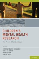 Children's mental health research : the power of partnerships /