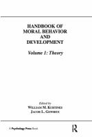 Handbook of moral behavior and development /