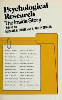 Psychological research : the inside story /