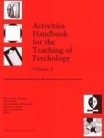 Activities handbook for the teaching of psychology /