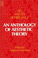 Art and its significance : an anthology of aesthetic theory /