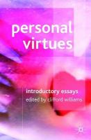 Personal virtues : introductory essays /