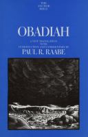 Obadiah : a new translation with introduction and commentary /