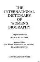 The International dictionary of women's biography /
