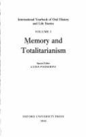 Memory and totalitarianism /