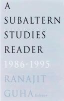 A Subaltern studies reader, 1986-1995 /