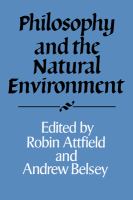Philosophy and the natural environment /