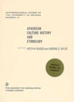 Apachean culture history and ethnology. /