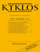 Kyklos; internationale Zeitschrift für Sozialwissenschaften.