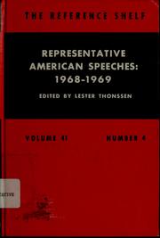 Representative American speeches: 1968-1969 /