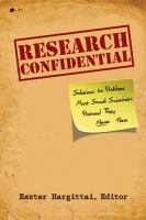 Research confidential : solutions to problems most social scientists pretend they never have /