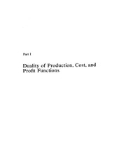 Production economics : a dual approach to theory and applications /