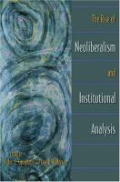 The rise of neoliberalism and institutional analysis /