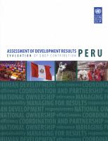 Assessment of development results. evaluation of UNDP contribution/