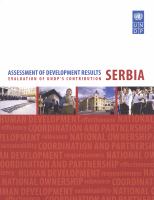 Assessment of development results. evaluation of UNDP's contribution.