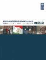 Assessment of development results : evaluation of UNDP contribution.