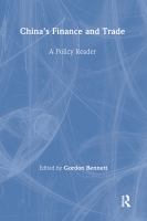 China's finance and trade : a policy reader /