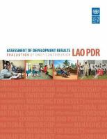 Assessment of development results. evaluation of UNDP contribution.