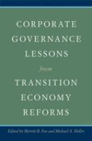 Corporate governance lessons from transition economy reforms /