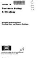 Business policy & strategy /