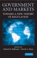 Government and markets : toward a new theory of regulation /