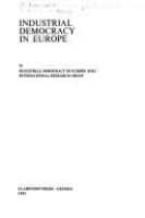 Industrial Democracy in Europe /