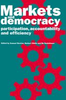 Markets and democracy : participation, accountability, and efficiency /