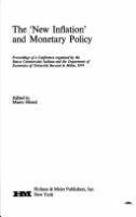 The "New inflation" and monetary policy : proceedings of a conference /