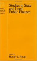 Studies in state and local public finance /