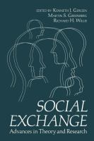 Social exchange : advances in theory and research /