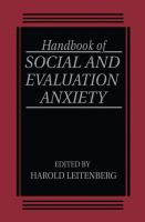 Handbook of social and evaluation anxiety /