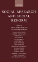 Social research and social reform : essays in honour of A.H. Halsey /