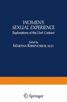 Women's sexual experience : explorations of the dark continent /