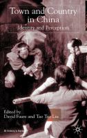 Town and country in China : identity and perception /