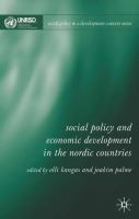 Social policy and economic development in the Nordic countries /