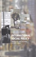 International social policy : welfare regimes in the developed world /
