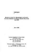 Critique : review of the U.S. Department of State's country   reports on human rights practices for 1992 /