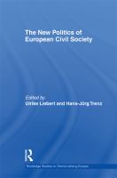 The new politics of European civil society