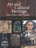 Art and cultural heritage : law, policy, and practice /