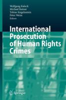 International prosecution of human rights crimes /