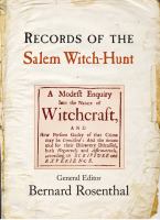 Records of the Salem witch-hunt /