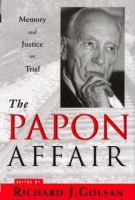 The Papon affair : memory and justice on trial /