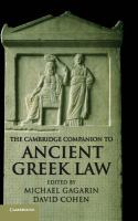 The Cambridge companion to ancient Greek law /